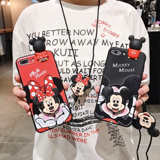 เคสโทรศัพท์มือถือนิ่ม ลายการ์ตูนมิกกี้ มินนี่เมาส์น่ารัก พร้อมขาตั้ง และสายคล้อง สําหรับ Vivo V2042 V2043 V2048 V2102 V2030 V2031 V2032 V2033 V2036 V2038 V2024 V2025 V2026 V2027 V2028 V2029