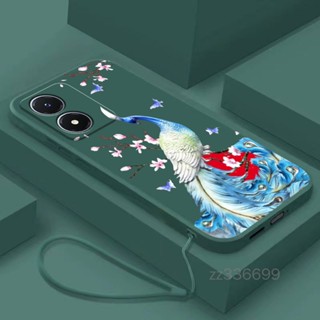 เคสโทรศัพท์ ซิลิโคนนิ่ม ป้องกัน กันชน ลายนกยูง สําหรับ OPPO A17 OPPO A17K