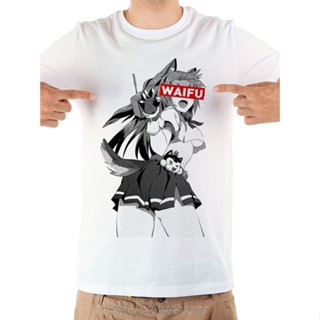 [S-5XL] เสื้อยืดแขนสั้นลําลอง คอกลม พิมพ์ลายการ์ตูนอนิเมะ WAIFU สีขาว สไตล์ญี่ปุ่น แฟชั่นฤดูร้อน สําหรับผู้ชาย และผู้หญิ