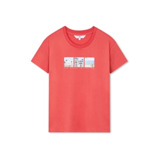 AIIZ (เอ ทู แซด) - เสื้อยืดคอกลมผู้หญิง พิมพ์ลายกราฟิก Womens Beach Graphic T-Shirtsn