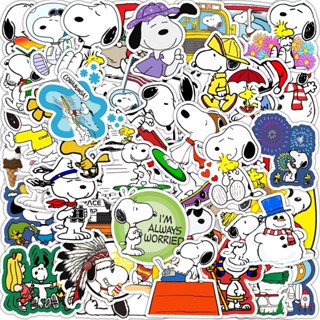 【50 ชิ้น】Snoopy Stickers สติกเกอร์ ลายการ์ตูนสนูปปี้ การ์ตูนน่ารัก สติ๊กเกอร์ สติ๊กเกอร์ตกแต่งแล็ปท็อป Pvc สติ๊กเกอร์กันน้ำ