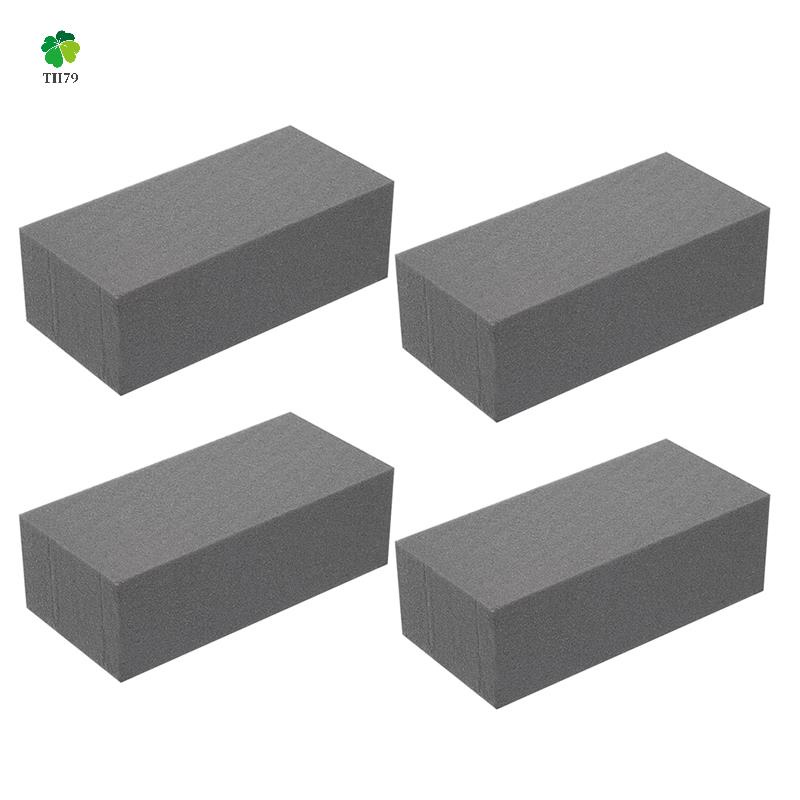 4Pcs Dry Floral Foam for Artificial Flowers Wet Floral Foam Bricks Grey Florist Styrofoam Blocks for