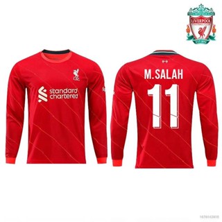 Np2 2021-2022 Liverpool F.C. เสื้อกีฬาแขนยาว ลายทีมชาติฟุตบอล Salah Virgil พลัสไซซ์