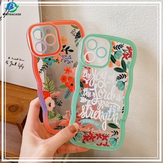 เคสโทรศัพท์มือถือ TPU ขอบโค้ง ลายดอกไม้สีเขียว สําหรับ OPPO A78 A58 A17 A77S A57 A15 A16 A16K A54 A12 A5S A7 A94 A93 A3S A11k A53 A31 A52 A92 A37 F9 A1K A76 A36 5F A9 2020