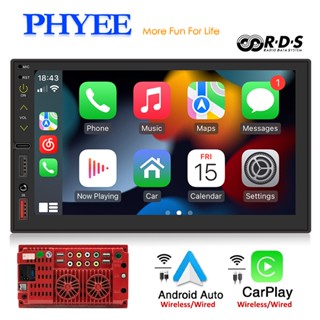 เครื่องเล่นมัลติมีเดีย MP5 บลูทูธไร้สาย 2 Din แฮนด์ฟรี USB สําหรับรถยนต์ Apple CarPlay Android-Auto