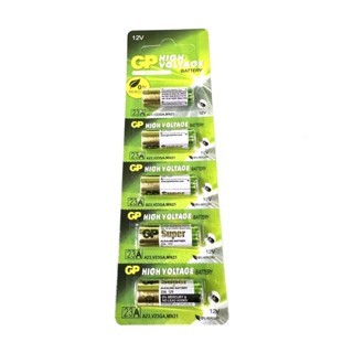 ถ่าน23A 12V ถ่านGP Battery ถ่านAlkaline Battery 12V.(1แพ็ค 5ก้อน)ถ่านรีโมทรถยนต์ กริ่งไร้สาย เป็นต้น ถ่าน