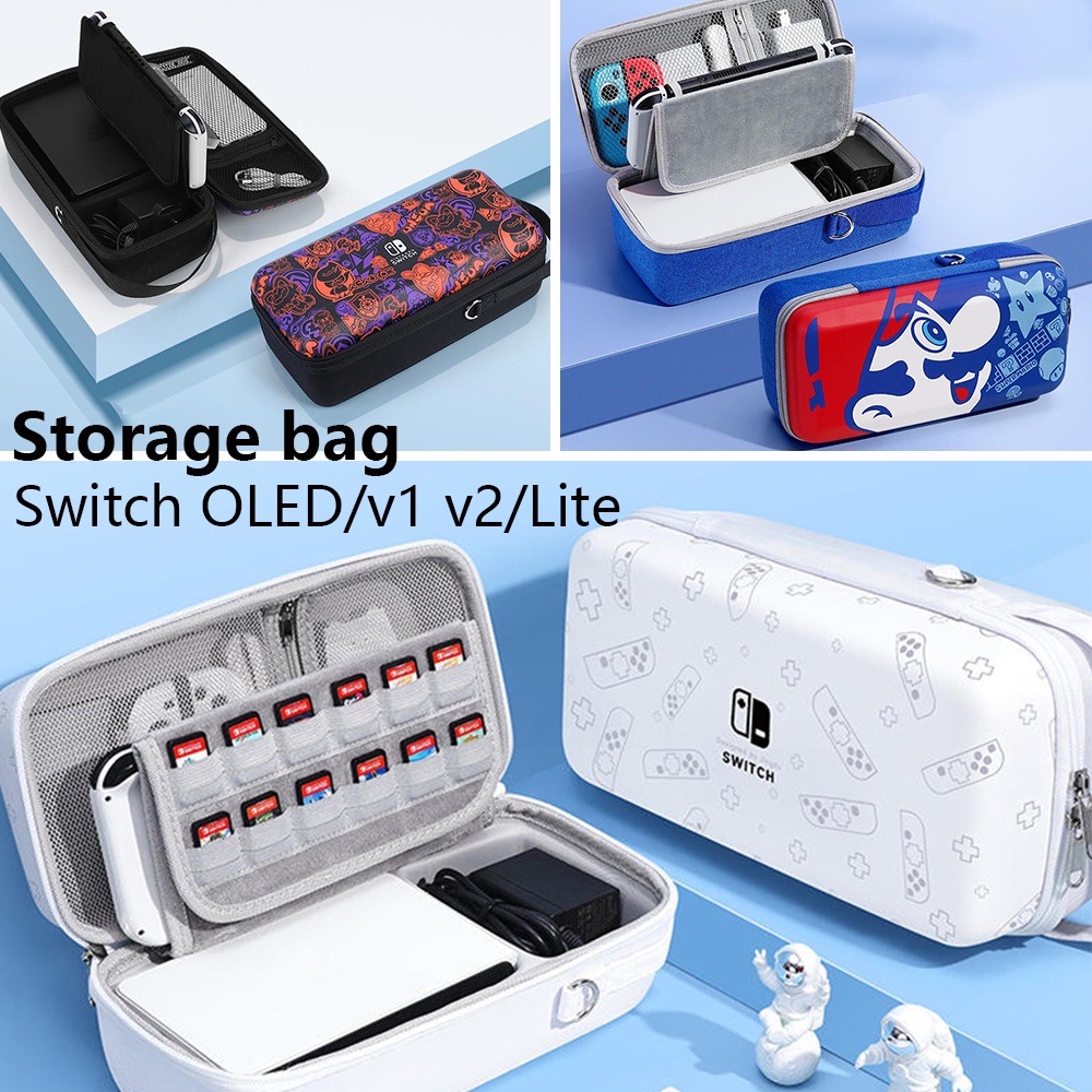 Switch OLED Storage Bag Nintendo Switch V1/Lite กระเป๋าเดินทางความจุขนาดใหญ่สําหรับสวิตช์เกมคอนโซลอุปกรณ์เสริม Charger Dock Storage