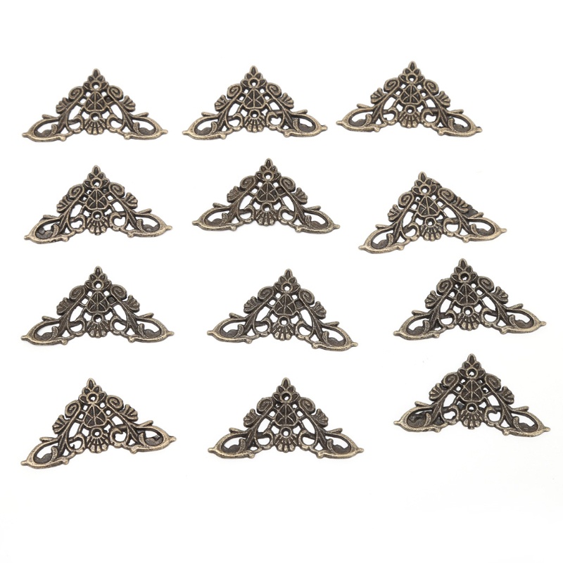 LA 12x กล่องเครื่องประดับตกแต่งสําริดโบราณอัลบั้มฟุตขามุมป้องกัน