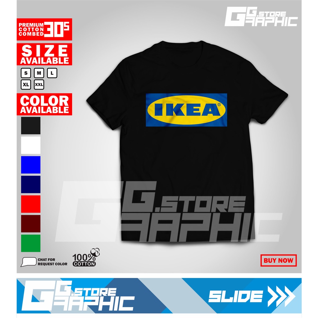 2023เสื้อยืดผ้าฝ้าย เสื้อเชิ้ต ลายโลโก้ IKEA คุณภาพดี S-5XL