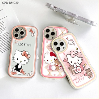 Realme C35 C33 C30 C31 เคสเรียวมี สำหรับ Case Cat Cartoon Wave Bracket เคส เคสโทรศัพท์ เคสมือถือ Full Back Cover Soft Cases Protective Shell Shockproof Casing