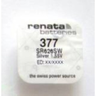 ถ่านกระดุม Renata 377, SR626SW 1.55V จำนวน 1ก้อน ของใหม่ ของแท้ ถ่าน