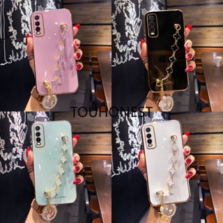 เคส Vivo Y20 เคส Vivo S16 Pro Casing Vivo S16E Cover Vivo Y12 Y15 Cases Vivo Y17 Y21 Case Vivo Y21T Case Vivo Y33S Case Vivo Y91C Case Vivo X90 Pro Plus Case Silicone Shockproof Cute Clover Four leaf Grass Pendant Chain Phone Case โทรศัพท์มือถือ ซิลิโคน