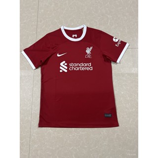 เสื้อกีฬาแขนสั้น ลายทีมชาติฟุตบอล Liverpool 2324 ชุดเหย้า สีแดง สําหรับผู้ชาย ไซซ์ S-XXL