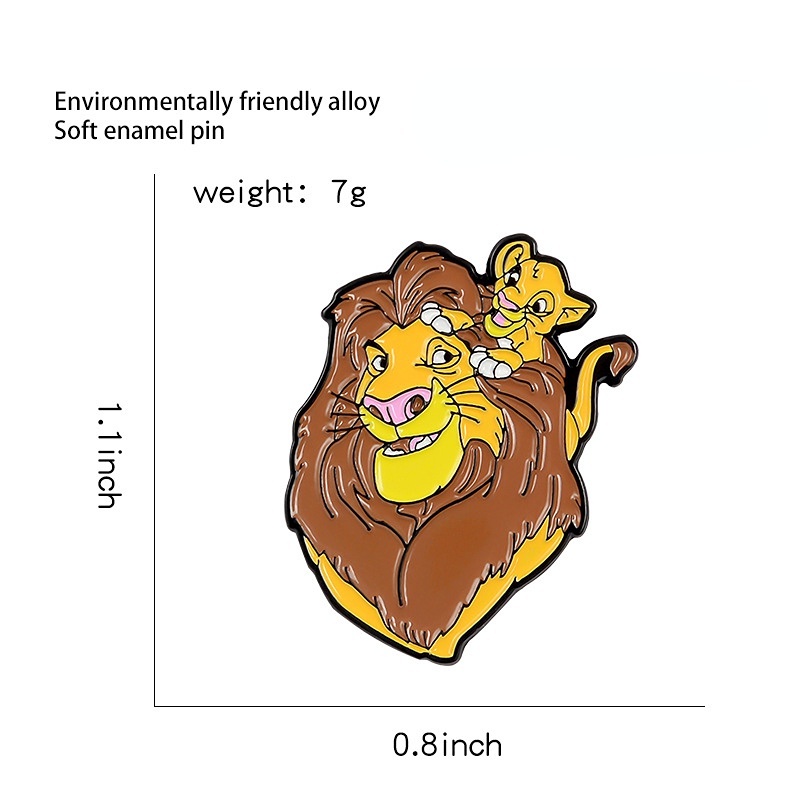 Animal Lion Enamel Pins Cartoon Animation Fierce Lion King Lapel Brooches Badge Jewelry Accessories Gift for Kid ราคา ถูกที่สุด ดีลบีเคเค แกลเลอรีภาพที่ 2