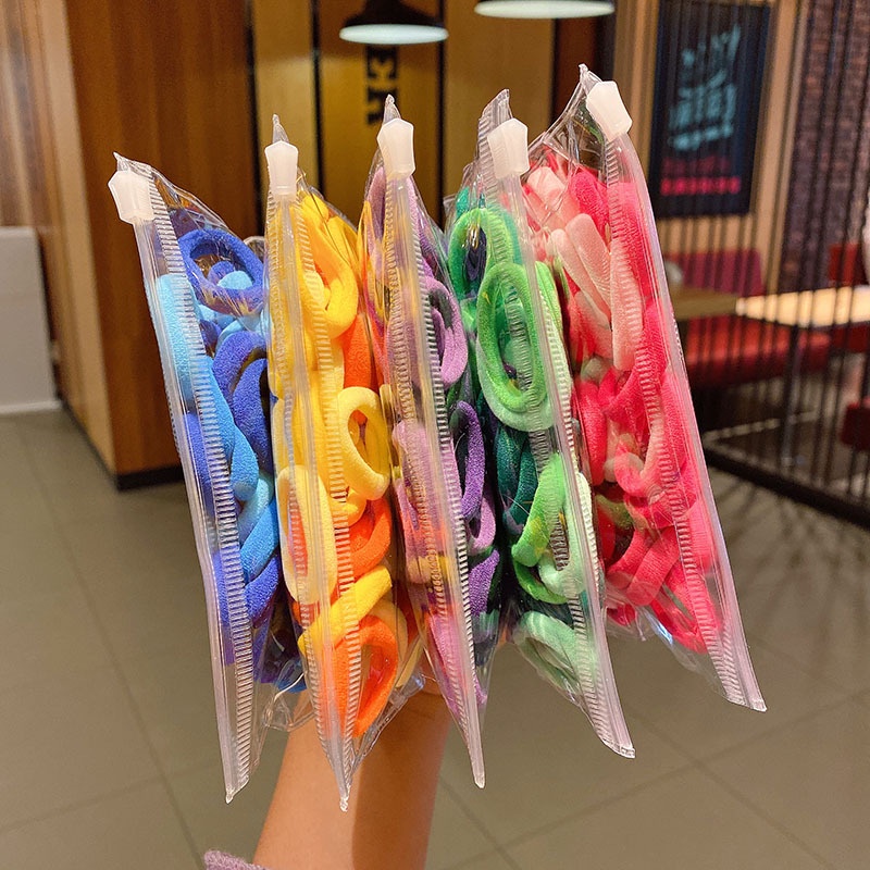 50 ชิ้น เดซี่ ขนาดเล็ก กระเป๋า ไล่ระดับ ผ้าขนหนู Scrunchie ยางรัดผมหางม้า เชือกรัดผม สาว ที่มีสีสัน