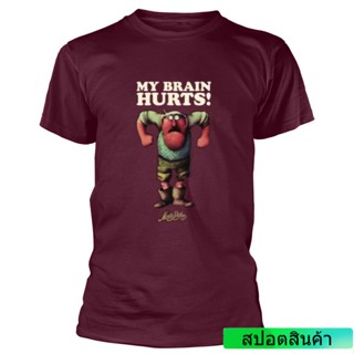 เสื้อยืดแขนสั้นเสื้อยืด พิมพ์ลาย Monty Python My Brain Hurts Maroon Diy สําหรับผู้ชายS-5XL