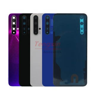 ฝาครอบแบตเตอรี่ สําหรับ Huawei Nova 5T เคสกระจกด้านหลัง พร้อมกาวเลนส์กล้อง