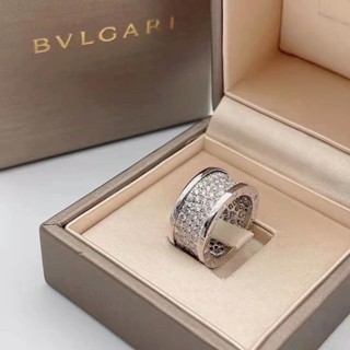 Bvlgari แหวนเพชร ไทเทเนียม เงินสเตอร์ลิง 18K สีโรสโกลด์ สําหรับผู้หญิง gp831