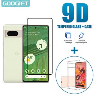 Godgift 2 in 1 ฟิล์มกระจกนิรภัยกันรอยหน้าจอ ซิลิโคน กันกระแทก สําหรับ Google Pixel 7 Google Pixel 7 6 Pro 5 4a 4G 5G 4 3a XL