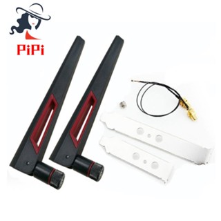 2X8Dbi Dual Band M.2 IPEX MHF4 U.Fl Cable to RP-SMA Pigtail WiFi Antenna Set for Intel AX210 AX200 9260 9560 NGFF Card