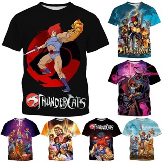 ใหม่ เสื้อยืดลําลอง แขนสั้น คอกลม พิมพ์ลายอนิเมะ ThunderCats 3D แฟชั่นฤดูร้อน สําหรับผู้ชาย และผู้หญิง 2023