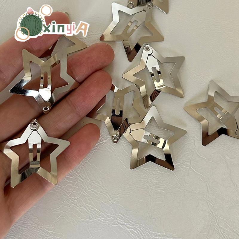 【XINYIA】10pcs กิ๊บติดผมโลหะ รูปดาวห้าแฉก น่ารัก อเนกประสงค์ สําหรับผู้หญิง หมุดผม