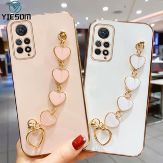 เคสโทรศัพท์มือถือ ซิลิโคน พร้อมสายคล้องข้อมือ จี้หัวใจ สําหรับ Xiaomi Redmi Note 11 10 Pro 11S 10S 4G 5G 9S 9 Pro