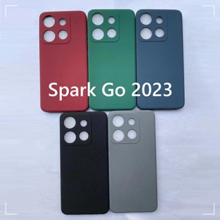 เคสโทรศัพท์มือถือแบบนิ่ม ผิวด้าน บางมาก สีพื้น เรียบง่าย สําหรับ Tecno Spark Go 2023