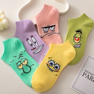 Cartoon Anime Sponge Boat Socks Cross-border New Short Socks JK Girls Short Cartoon Boat Socks Lolita Invisible Cartoon Boat Socks