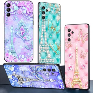 เคสโทรศัพท์ซิลิโคน TPU แบบนิ่ม ลาย FM162 ผีเสื้อ ประดับเพชร สําหรับ Samsung Galaxy M54 M14 A23 A14 A24 4G F14 Note 8 9 S7 Edge S30