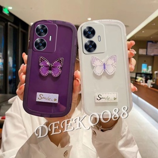 ใหม่ เคสป้องกันโทรศัพท์มือถือ แบบนิ่ม ลายผีเสื้อหน้ายิ้ม สําหรับ Realme C55 10 Pro 5G Coca-Cola Edition 4G 2023 RealmeC55