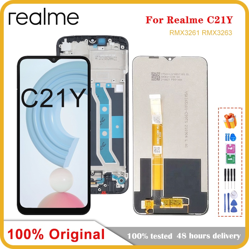 6.5 "; สําหรับ OPPO Realme C21Y RMX3261 RMX3263 LCD DIsplay Touch Screen Digitizer Assembly สําหรับ 