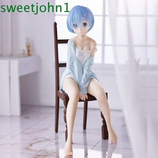 Sweetjohn โมเดลฟิกเกอร์ Re Zero Starting Life In Another World Pvc Pajamas Rem Pajamas ของเล่นสําหรับเด็ก 17ซม.