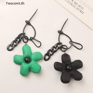 Yescont พวงกุญแจ จี้ดอกไม้น่ารัก สีดํา สีเขียว สําหรับห้อยกระเป๋า