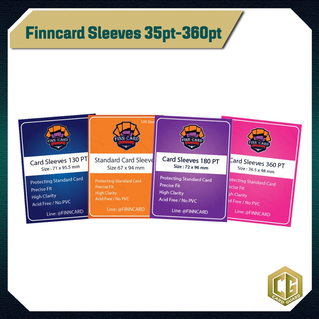 [Card Guard] FINNCARD SLEEVE ซองใส 35pt 130pt 180pt 360pt สำหรับใส่การ์ด (1แพคมี 100ใบ)