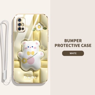 เคส Vivo V15 V17 V19 V15 Pro V19 NEO น่ารัก 3D สามมิติ สัตว์และพืช หรูหรา สี่เหลี่ยม ชุบไฟฟ้า เคสป้องกันกล้อง