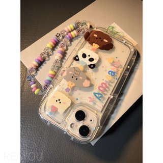 เคสป้องกันโทรศัพท์มือถือใส แบบนิ่ม ลายสัตว์เล็ก กันกระแทก สําหรับ Apple iPhone13 pro max 12 11 14 14 13promax 8plus 11 12