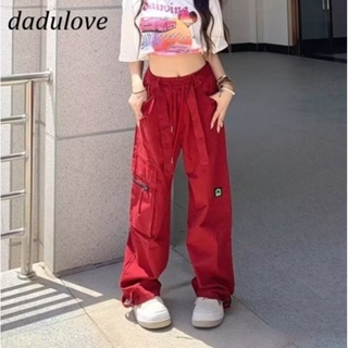 DaDulove💕 New Style American Street Large Pocket Overalls High Waist Loose Wide Leg Pants Niche Trousers