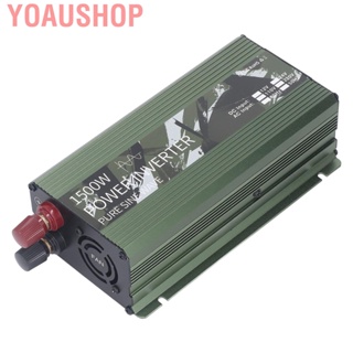 Yoaushop 1500W Pure Sine Wave Inverter with Cooling Fan Multi Protection DC12V to AC220V Solar Power Car