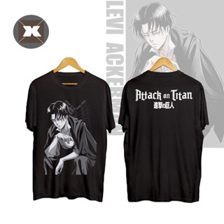 เสื้อกันหนาวคอกลมแขนสั้นพิมพ์ลายการ์ตูน Attack On Titan Levi_01