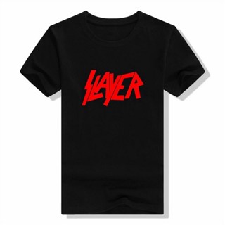 Slayer เสื้อยืดแขนสั้น ผ้าฝ้าย 100% พิมพ์ลายวงร็อคเมทัล สีดํา สไตล์ฮิปฮอป เหมาะกับฤดูร้อน สําหรับผู้ชาย และผู้หญิง