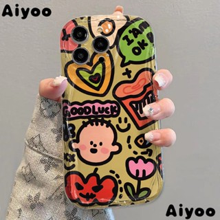 ✅เคสโทรศัพท์มือถือแบบนิ่ม ใส กันกระแทก ลายกราฟฟิตี้เด็กผู้ชาย ผู้หญิง สําหรับ iPhone 14 13promax 12 11 7 8p xsxr K5FJ