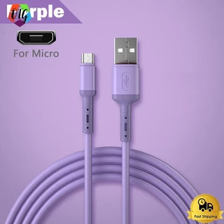 ซิลิโคนสี สายชาร์จข้อมูลสำหรับ USB C Micro USB Type C 1/1.5/2M สายเคเบิลข้อมูลสำหรับสาย USB โทรศัพท์มือถือ