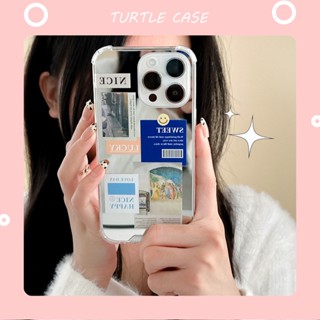 [พร้อมส่ง] เคสโทรศัพท์มือถือ ซิลิโคนนิ่ม พร้อมกระจก สําหรับ Apple iPhone 14 13 12 11 PROMAX XS XR XSMAX SE2020 6 7 8PLUS MINI