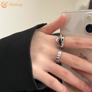 IFME Black Zircon Silver Ring Set for Women Fashion Finger Rings Accessories Jewelry