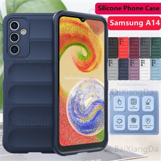 เคสโทรศัพท์มือถือ ซิลิโคนนิ่ม กันกระแทก ป้องกันกล้อง สีพื้น สําหรับ Samsung Galaxy A14 LTE A24 A34 A54 A 14 A 34 A 54 A 24 4G 5G