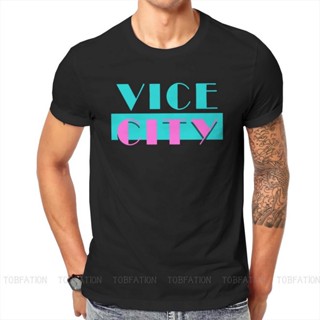 Gta Grand Theft Auto Game เสื้อยืดลําลอง สําหรับผู้ชาย แขนสั้น คอกลม พิมพ์ลาย Vice City Classic