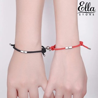 Ellastore123 สร้อยข้อมือถักเปีย หลากสี ปรับได้ 1 คู่ สําหรับวันหยุด