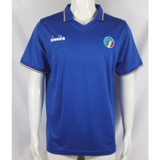 เสื้อกีฬาแขนสั้น ลายทีมชาติฟุตบอล 90 Italy Home เกรด AAA สไตล์เรโทร ไซซ์ S - XXL