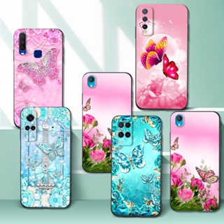 เคสโทรศัพท์มือถือ แบบนิ่ม ลายผีเสื้อ สีสันสดใส สําหรับ Vivo Y33 Y53S 4G Y31 Y51A Y31 2021 Y51 2020